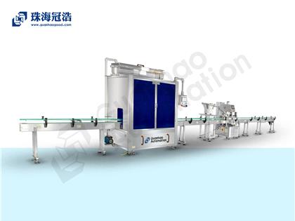 自動16頭醫(yī)用鹽水防腐灌裝、旋蓋生產(chǎn)線